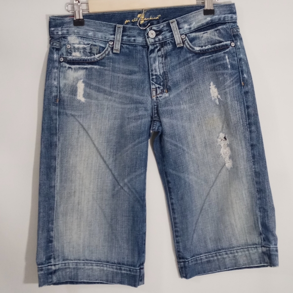 7 For All Mankind DoJo Shorts Distressed - Picture 2 of 5